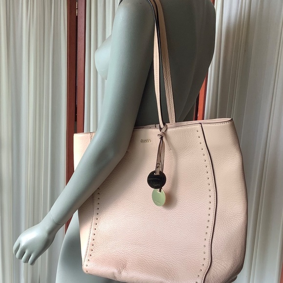 Calvin Klein Pebbled Leather Tote Pale Peach - Picture 8 of 9